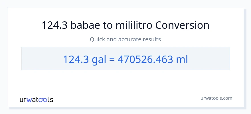 124.3 Mga galon patungong mga mililitro na conversion