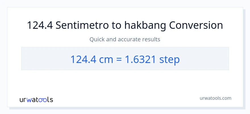124.4 Mga Sentimetro patungong mga hakbang na conversion
