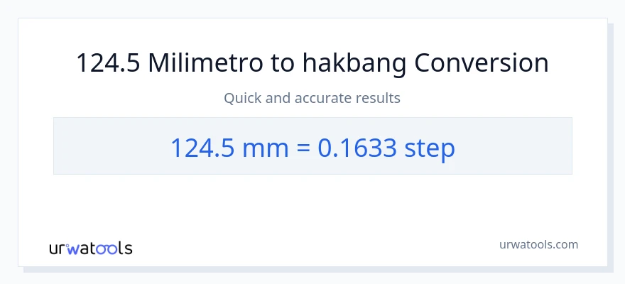 124.5 milimetro patungong mga hakbang na conversion