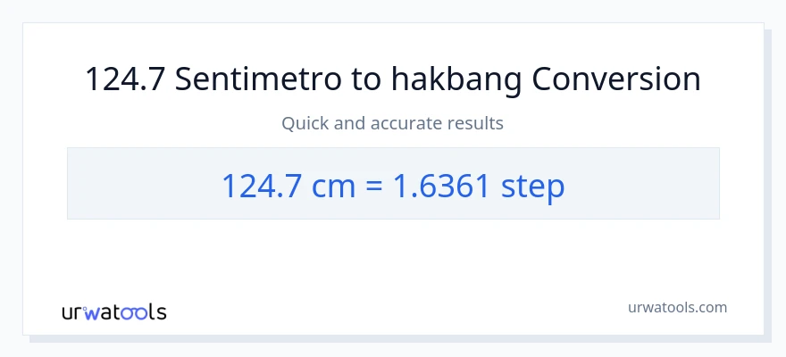 124.7 Mga Sentimetro patungong mga hakbang na conversion
