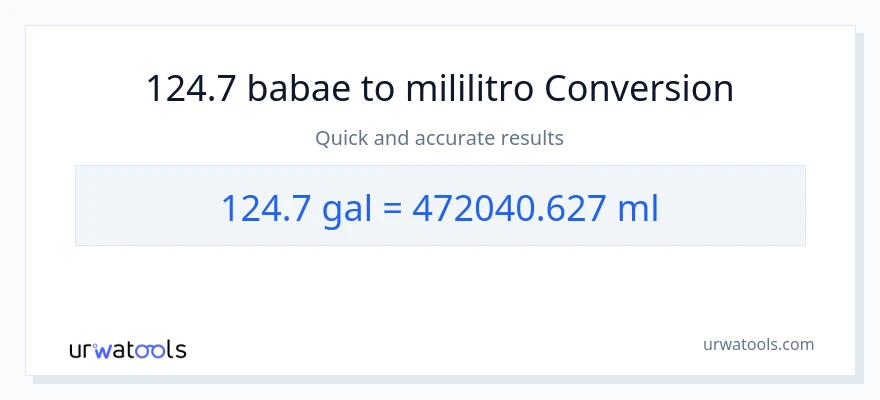 124.7 Mga galon patungong mga mililitro na conversion