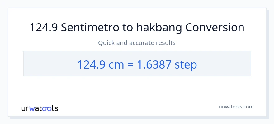 124.9 Mga Sentimetro patungong mga hakbang na conversion