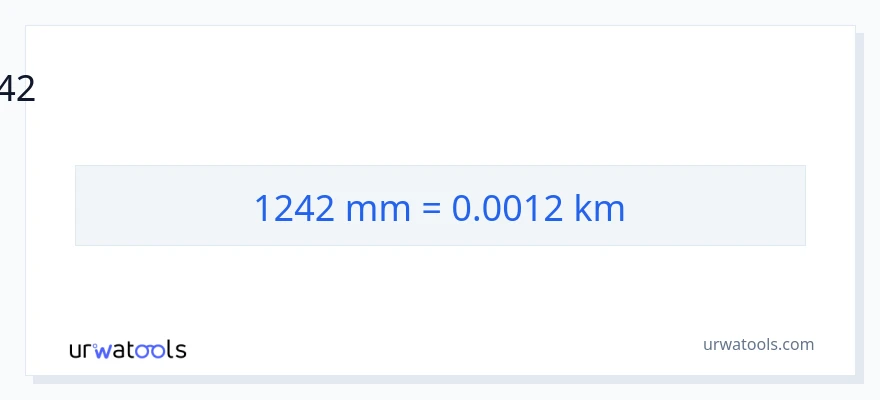 1242 മില്ലിമീറ്റർ ൽ നിന്ന് കിലോമീറ്റർ ലേക്ക് പരിവർത്തനം