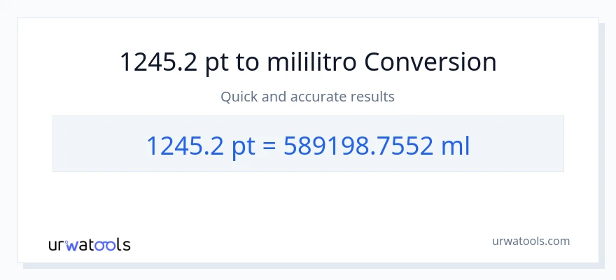 1245.2 Pints patungong mga mililitro na conversion