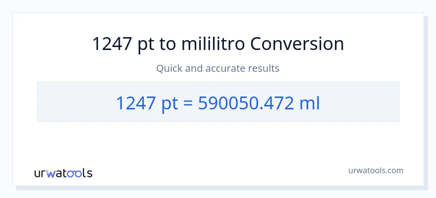 1247 Pints patungong mga mililitro na conversion