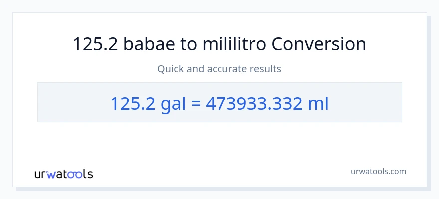 125.2 Mga galon patungong mga mililitro na conversion