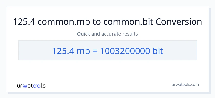 125.4 Megabytes patungong Bits na conversion