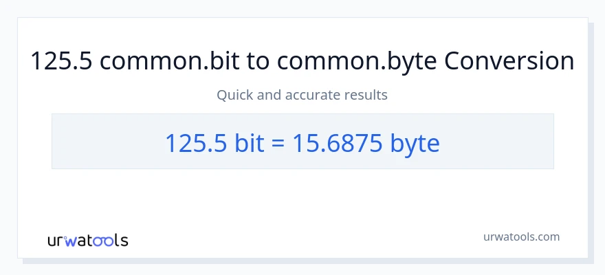 125.5 Bits patungong Bytes na conversion