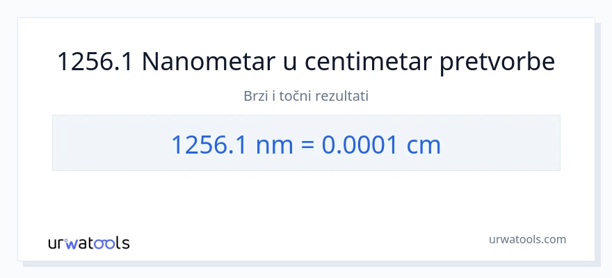 Konverzija od nanometri do Centimetri: 1256.1