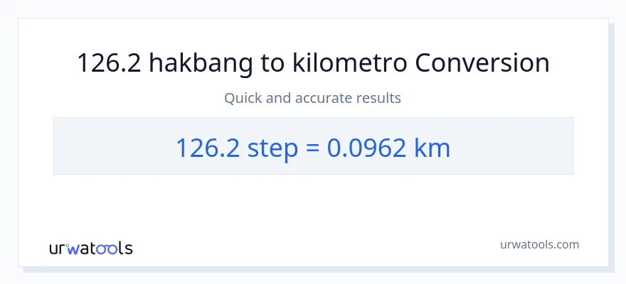 126.2 mga hakbang patungong Kilometro na conversion