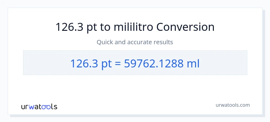 126.3 Pints patungong mga mililitro na conversion
