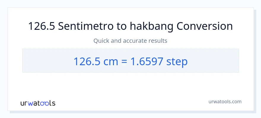 126.5 Mga Sentimetro patungong mga hakbang na conversion