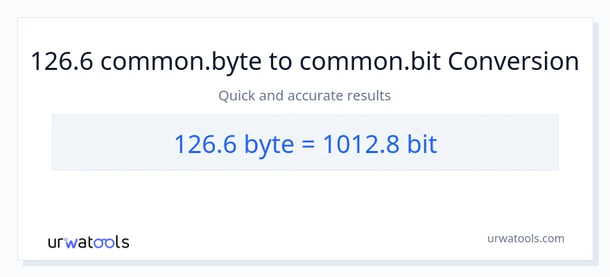 126.6 Bytes patungong Bits na conversion