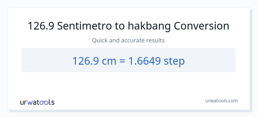 126.9 Mga Sentimetro patungong mga hakbang na conversion