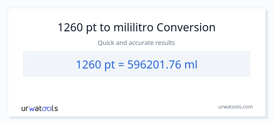1260 Pints patungong mga mililitro na conversion