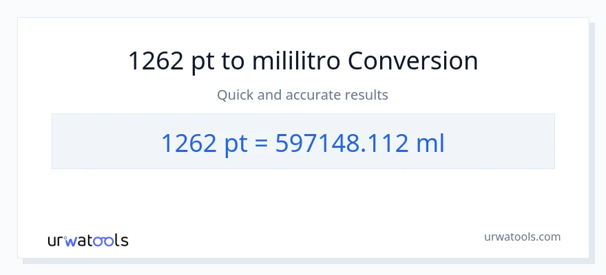 1262 Pints patungong mga mililitro na conversion