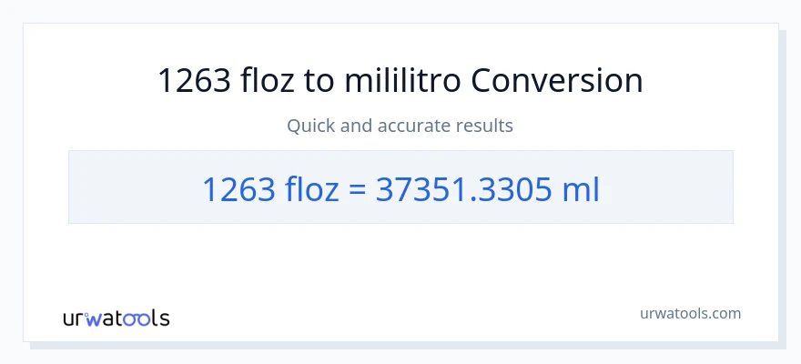 1263 mga onsa ng likido patungong mga mililitro na conversion