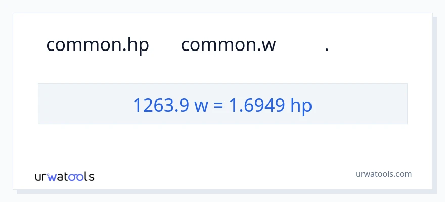 تبدیل 1263.9 وات به اسب بخار