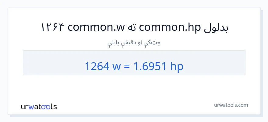 1264 واټونه ته هارس پاور بدلون