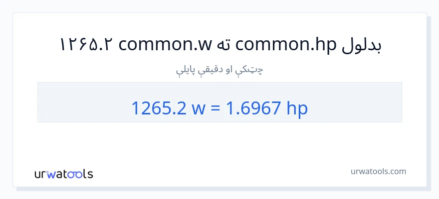 1265.2 واټونه ته هارس پاور بدلون