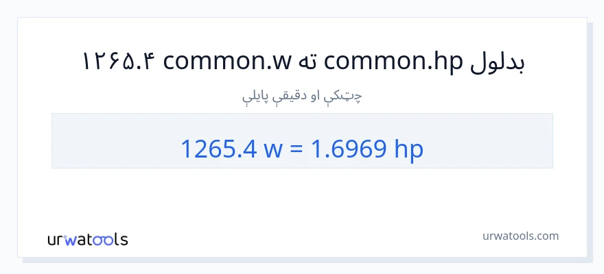 1265.4 واټونه ته هارس پاور بدلون