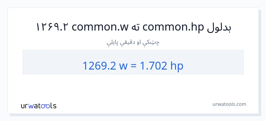 1269.2 واټونه ته هارس پاور بدلون
