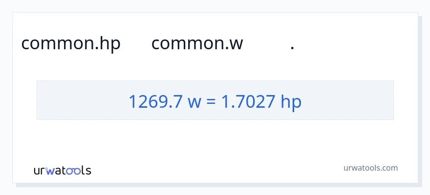 تبدیل 1269.7 وات به اسب بخار