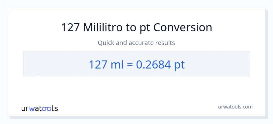 127 mga mililitro patungong Pints na conversion