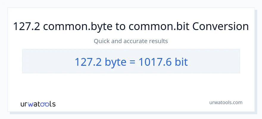 127.2 Bytes patungong Bits na conversion
