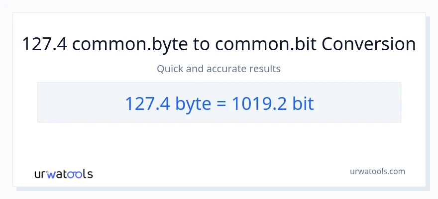 127.4 Bytes patungong Bits na conversion
