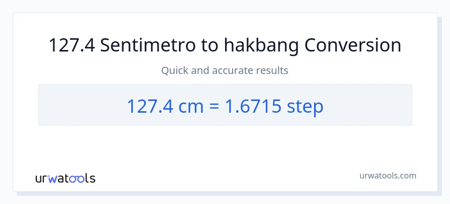 127.4 Mga Sentimetro patungong mga hakbang na conversion