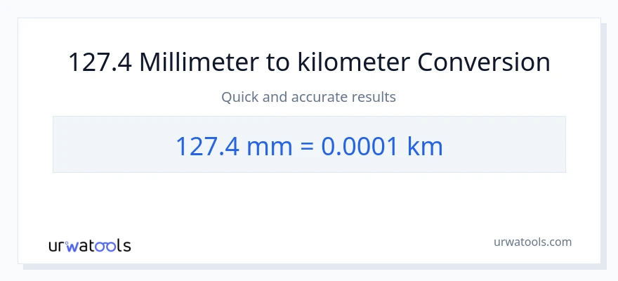 127.4 millimeters to Kilometers conversion
