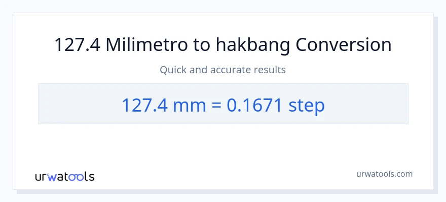 127.4 milimetro patungong mga hakbang na conversion