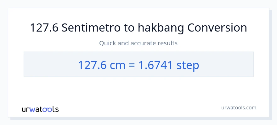 127.6 Mga Sentimetro patungong mga hakbang na conversion