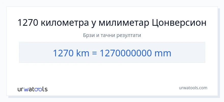 Конверзија од километри до милиметри: 1}