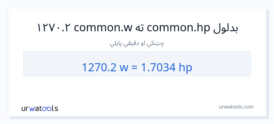 1270.2 واټونه ته هارس پاور بدلون