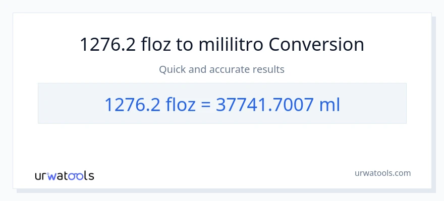 1276.2 mga onsa ng likido patungong mga mililitro na conversion