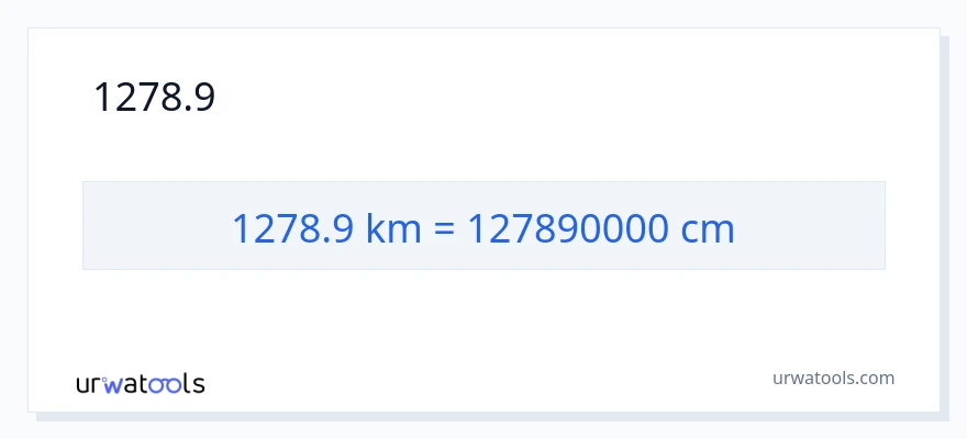 1278.9 কিলোমিটার থেকে সেন্টিমিটার রূপান্তর