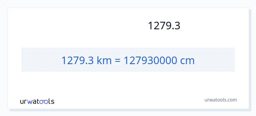 המרה של 1279.3 קילומטרים ל- סנטימטרים