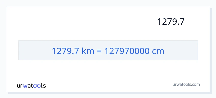 تبدیل 1279.7 کیلومتر به سانتی‌متر