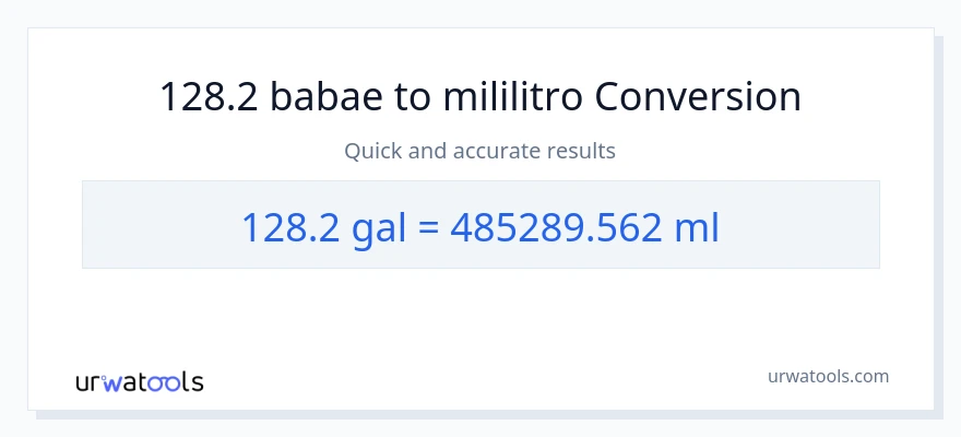 128.2 Mga galon patungong mga mililitro na conversion