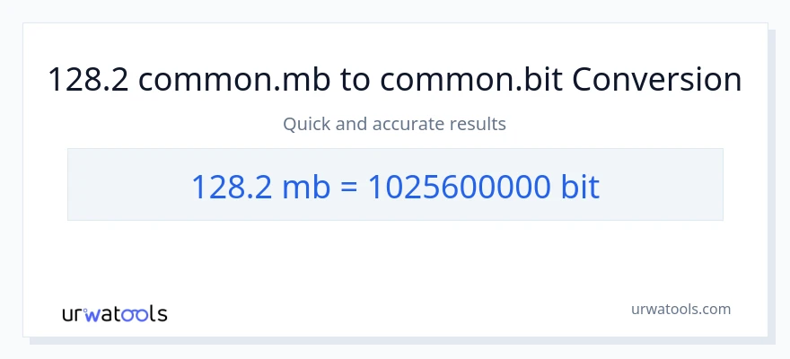 128.2 Megabytes patungong Bits na conversion