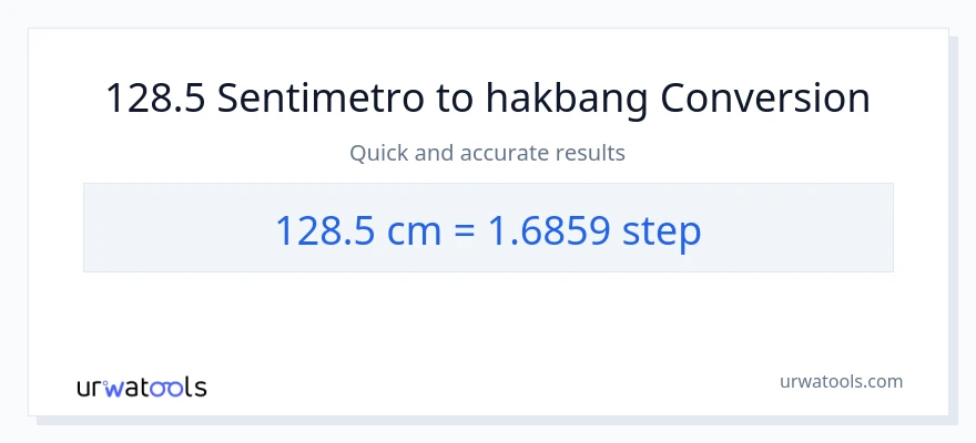 128.5 Mga Sentimetro patungong mga hakbang na conversion