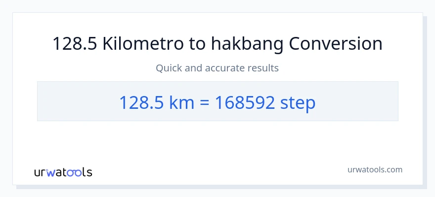 128.5 Kilometro patungong mga hakbang na conversion