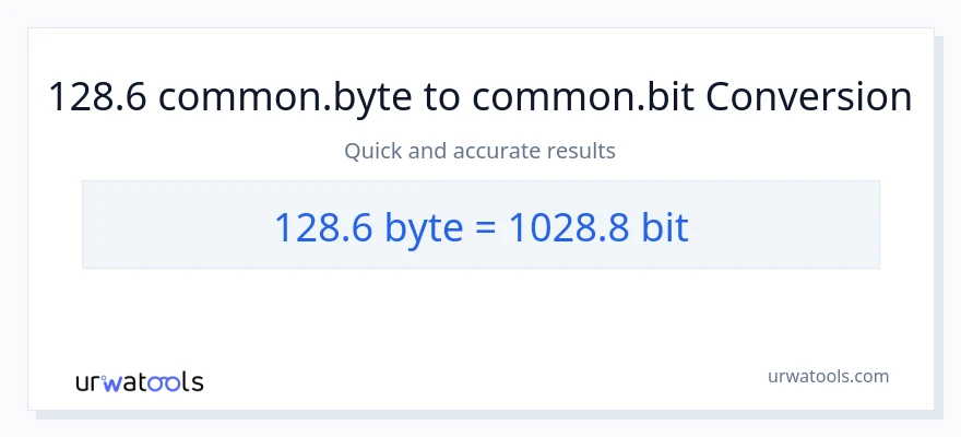 128.6 Bytes patungong Bits na conversion