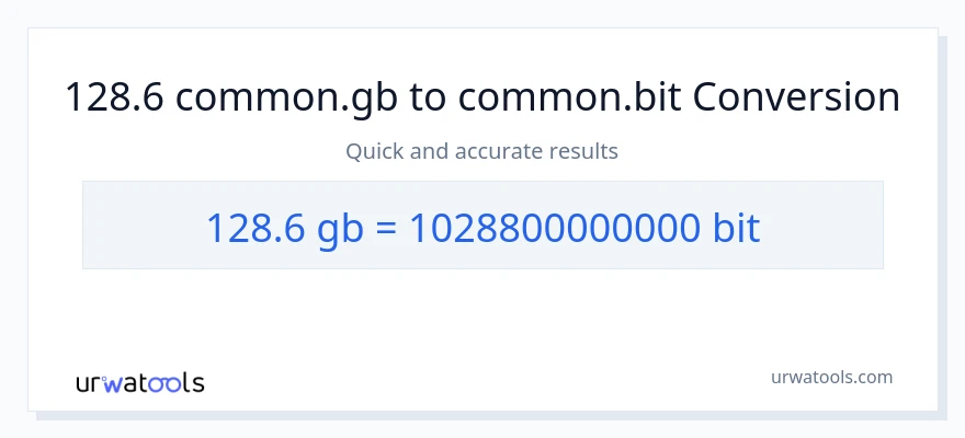 128.6 Gigabytes patungong Bits na conversion