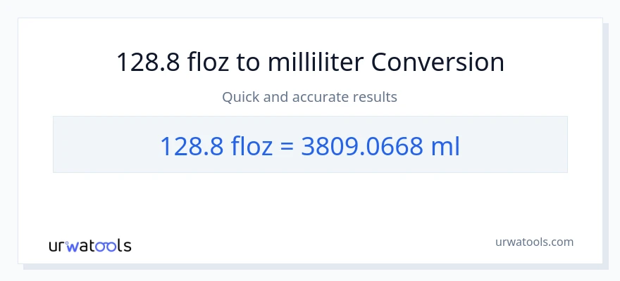 128.8 fluid ounces to milliliters conversion