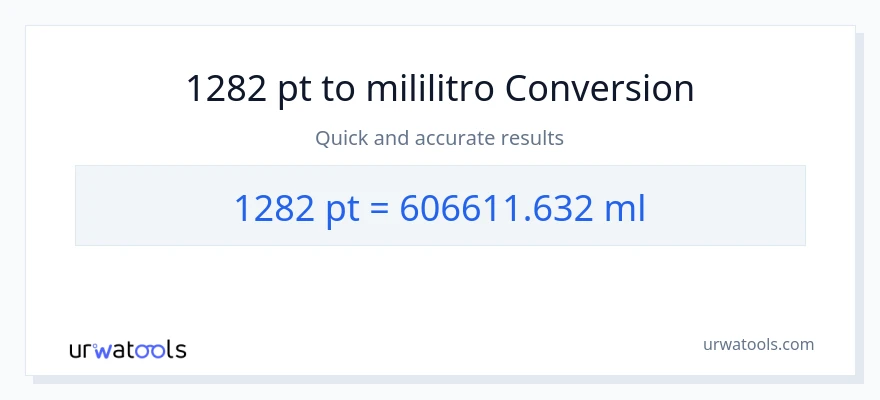 1282 Pints patungong mga mililitro na conversion