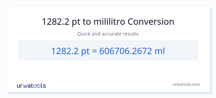 1282.2 Pints patungong mga mililitro na conversion