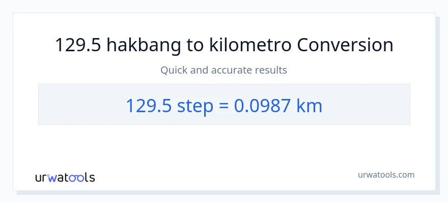 129.5 mga hakbang patungong Kilometro na conversion